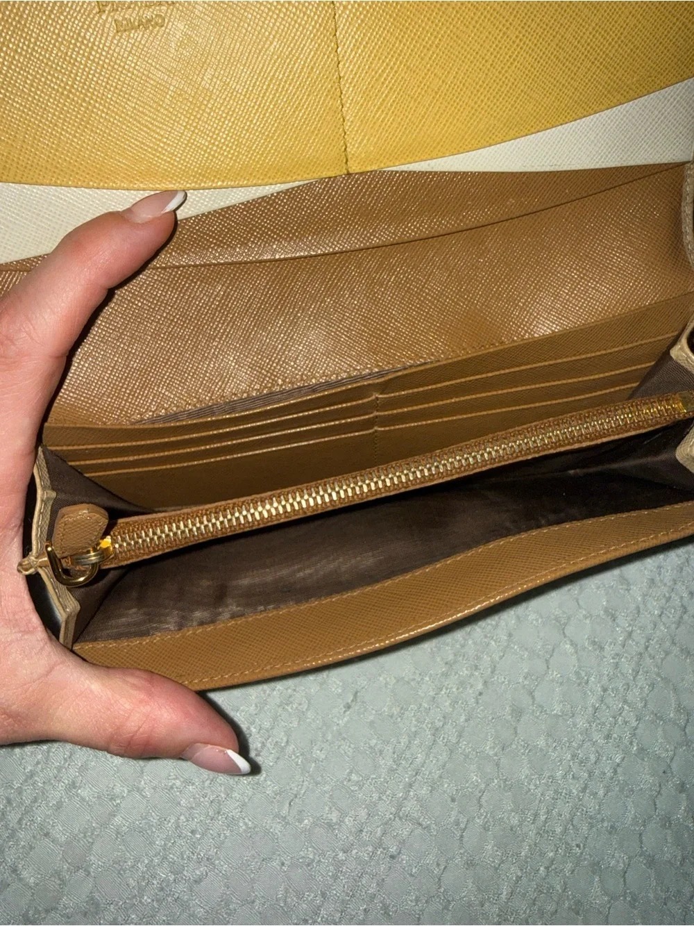 Prada Beige Saffiano Leather Wallet
